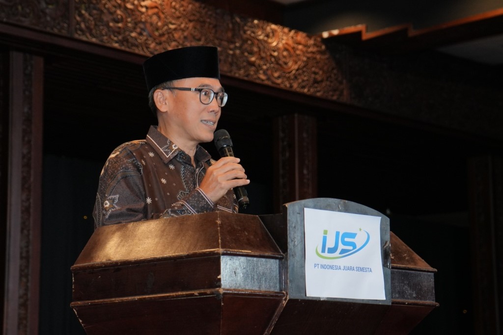 Sambutan Komisaris Utama Bimbel Nurul Fikri Muhammad Taufik Zoelkifli dalam puncak perayaan milad ke-41 Bimbel Nurul Fikri